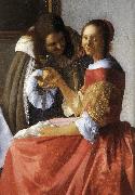 A Lady and Two Gentlemen (detail) ewt VERMEER VAN DELFT, Jan